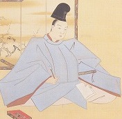 和装に烏帽子を被った男性の肖像画の写真